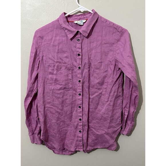 Boden 100% Linen 4R Long‎ Sleeve Button Down Shirt Lavender Rose WA785 - Picture 1 of 6